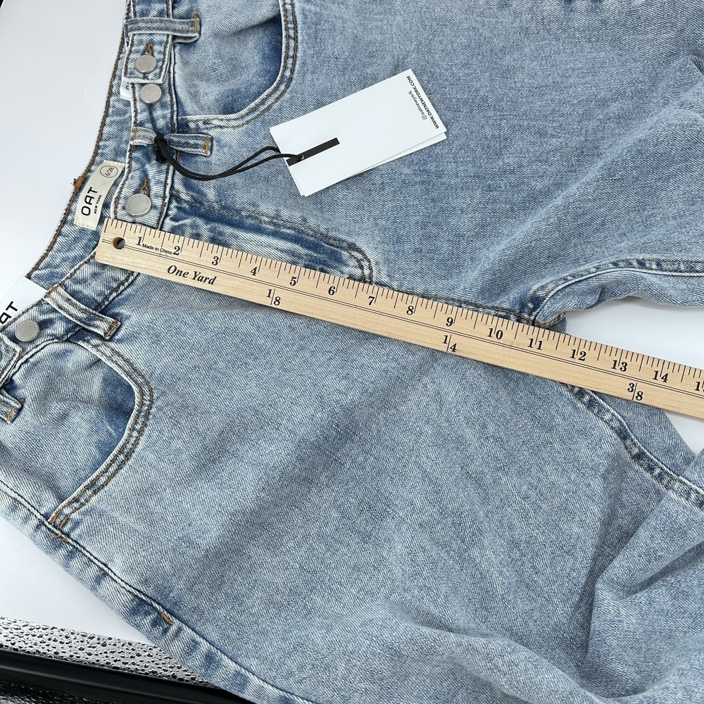 Wide Leg Jeans Light Wash High Rise Baggy Minimalist‎ Model Off Duty Denim 6/28 - Picture 13 of 16